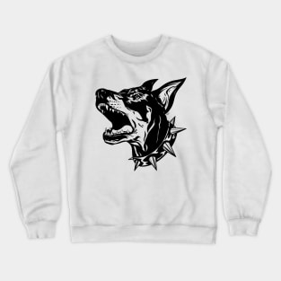 Angry Doberman Dog Blackwork Crewneck Sweatshirt